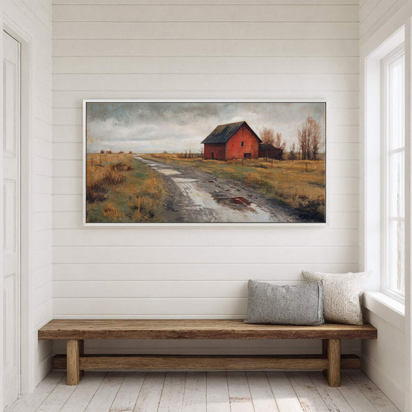 Canvas wall art in interior setting.
