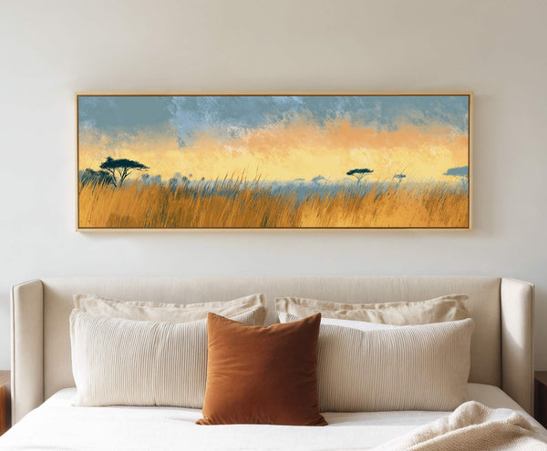 Canvas wall art in interior setting.