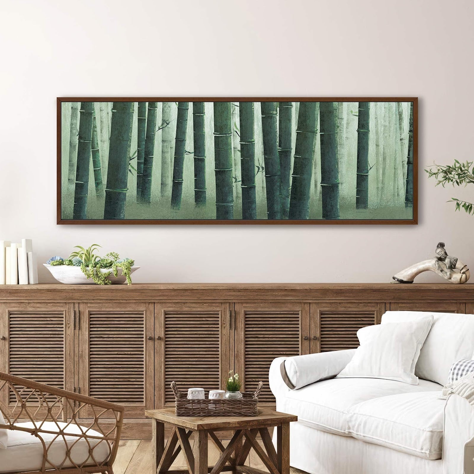 Canvas wall art in interior setting.