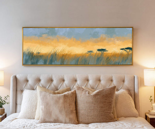 Canvas wall art in interior setting.