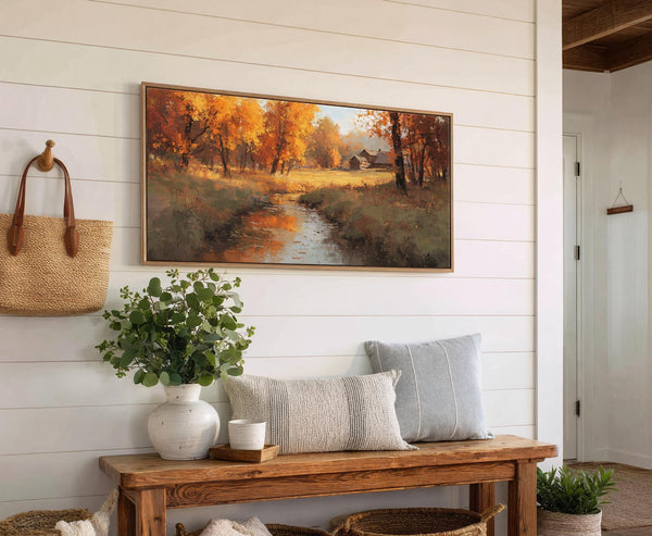 Canvas wall art in interior setting.