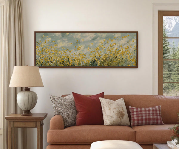 Canvas wall art in interior setting.