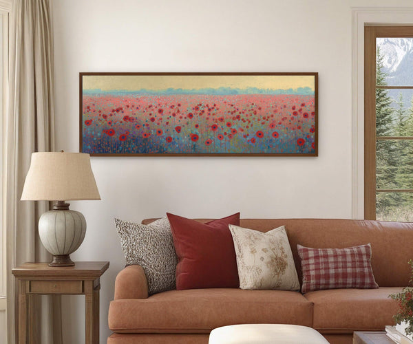 Canvas wall art in interior setting.