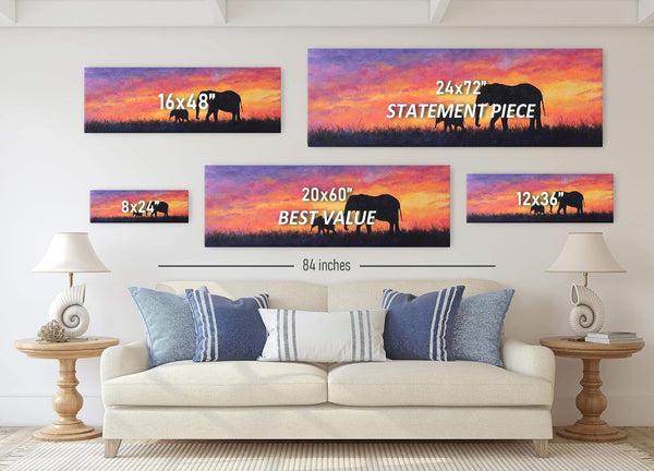 Canvas wall art in interior setting.