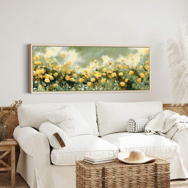 Canvas wall art in interior setting.