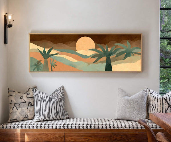 Canvas wall art in interior setting.