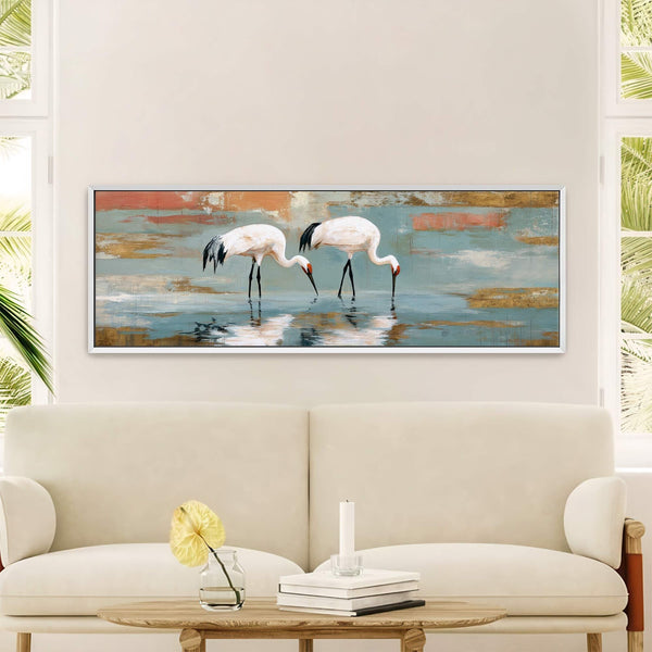 Canvas wall art in interior setting.