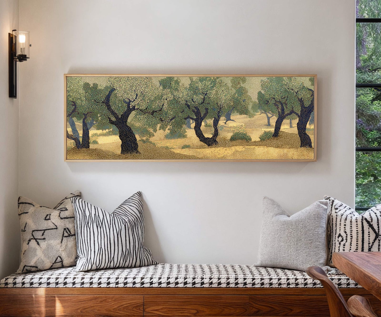 Canvas wall art in interior setting.