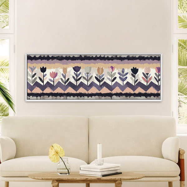 Canvas wall art in interior setting.