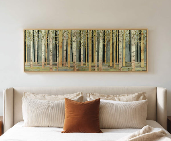 Canvas wall art in interior setting.