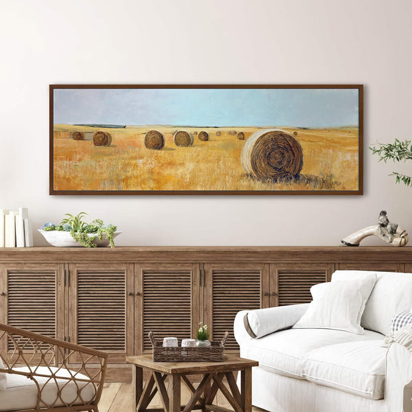 Canvas wall art in interior setting.