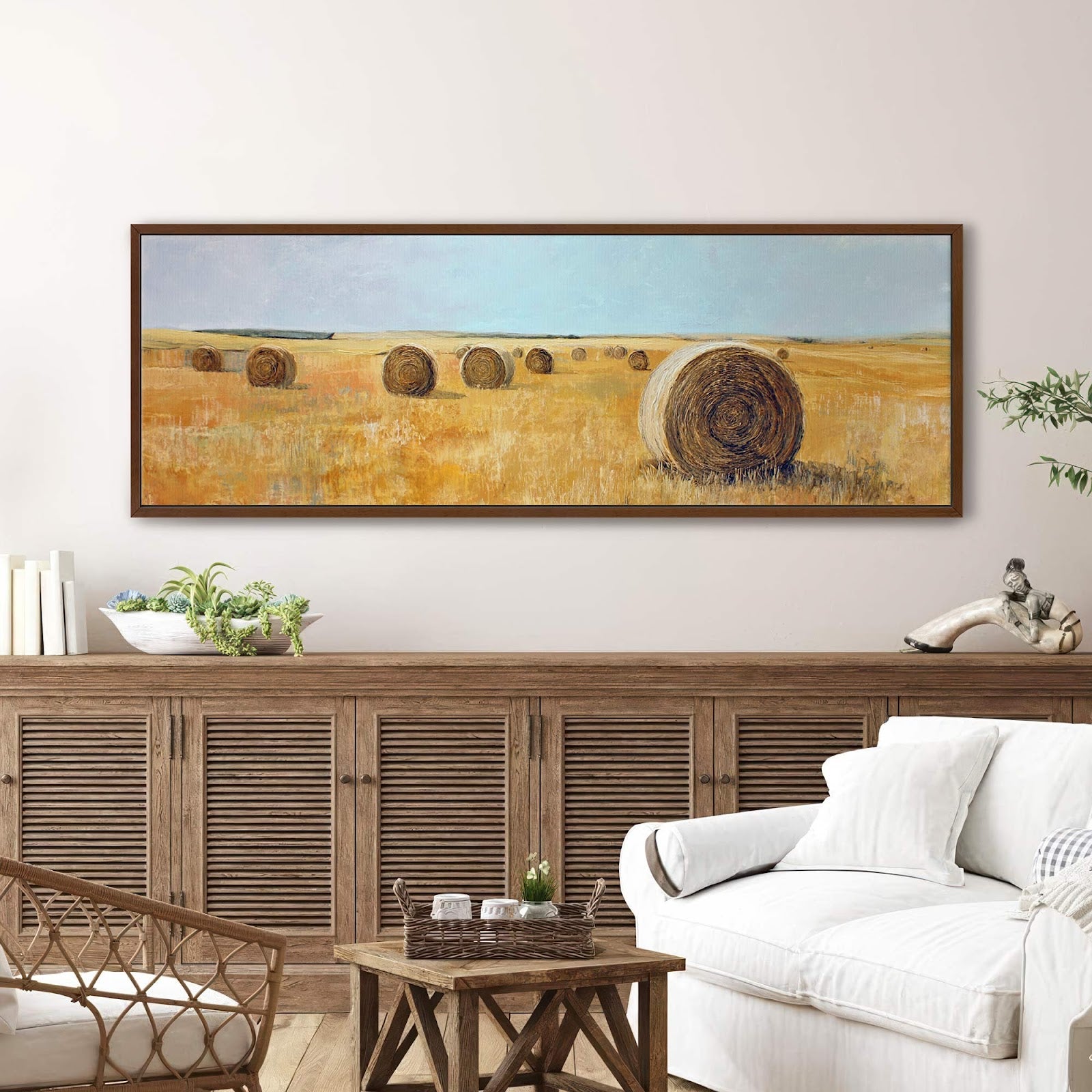 Canvas wall art in interior setting.
