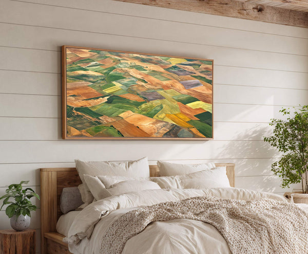 Canvas wall art in interior setting.