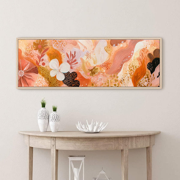Canvas wall art in interior setting.