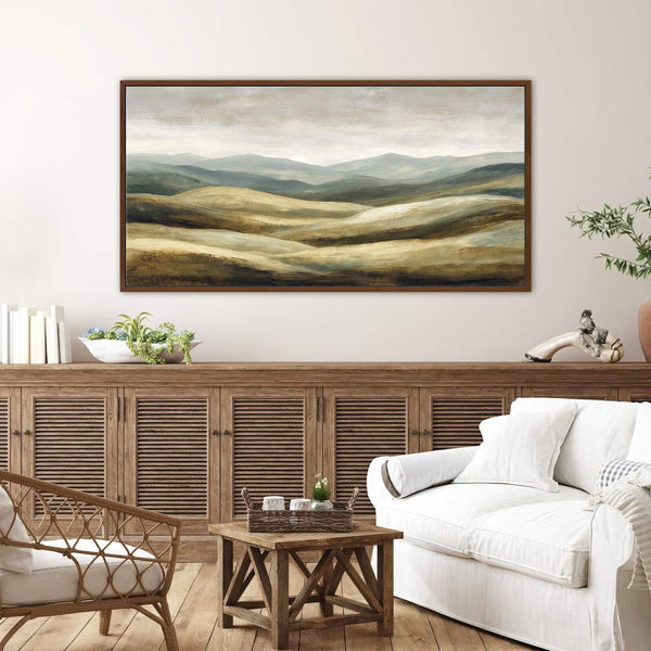 Canvas wall art in interior setting.