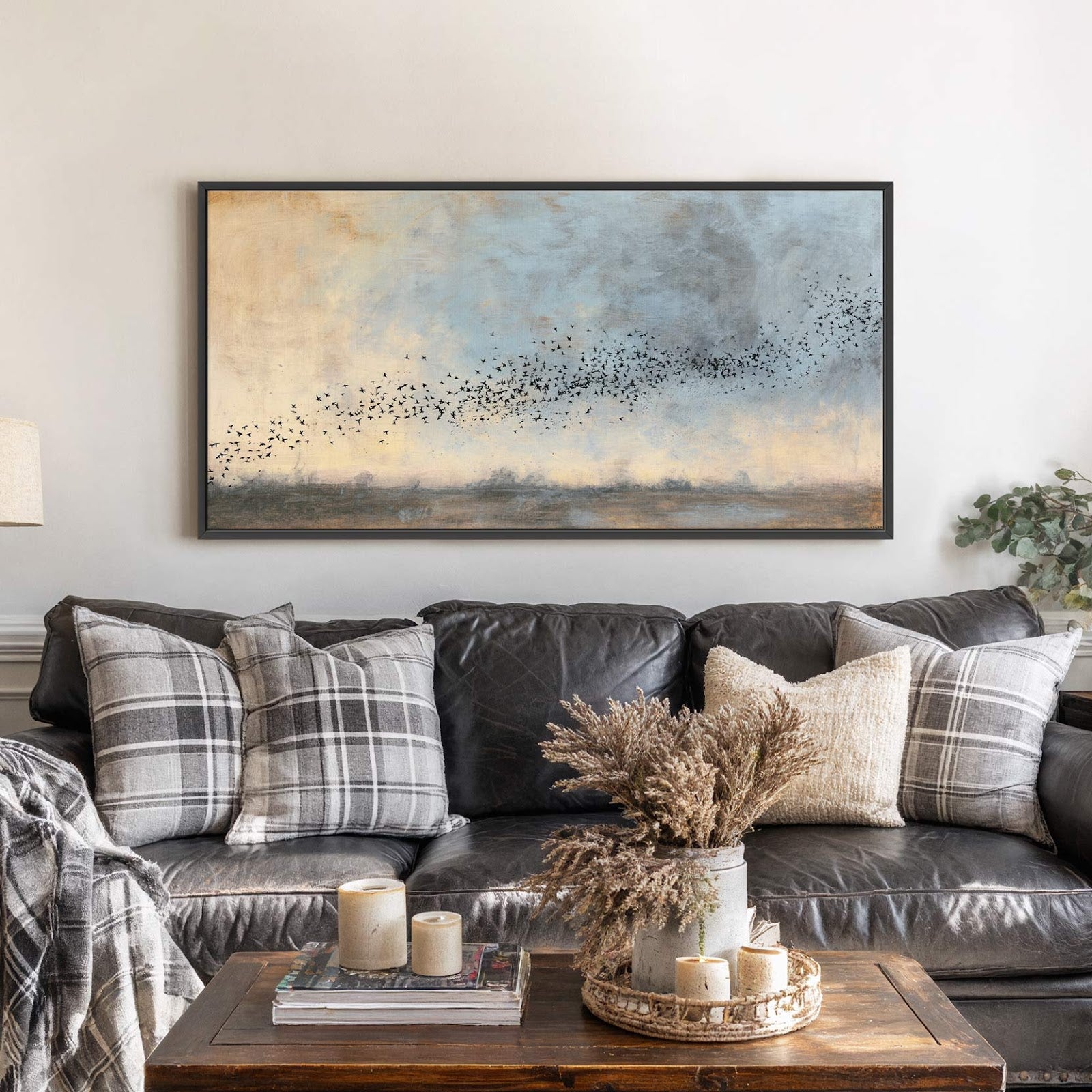 Canvas wall art in interior setting.