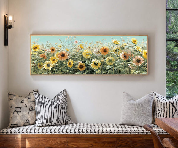 Canvas wall art in interior setting.