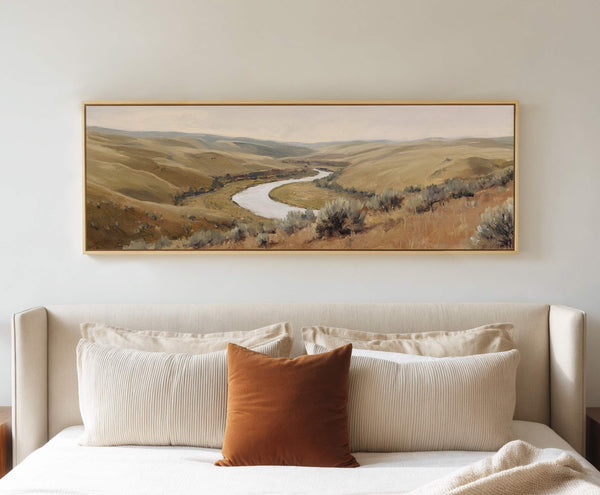 Canvas wall art in interior setting.