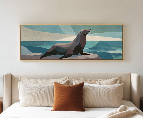 Canvas wall art in interior setting.