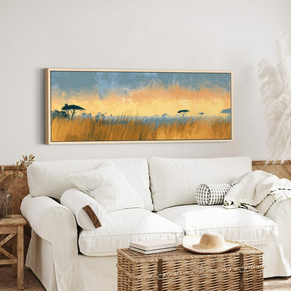 Canvas wall art in interior setting.