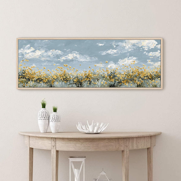 Canvas wall art in interior setting.