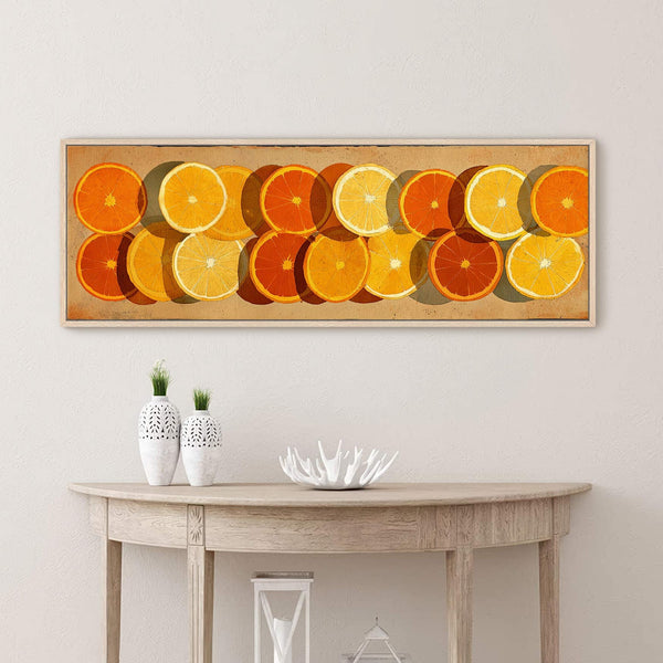 Canvas wall art in interior setting.