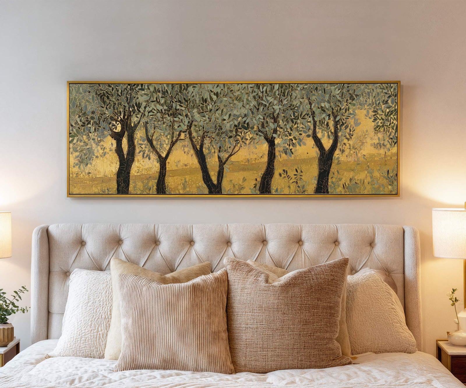 Canvas wall art in interior setting.