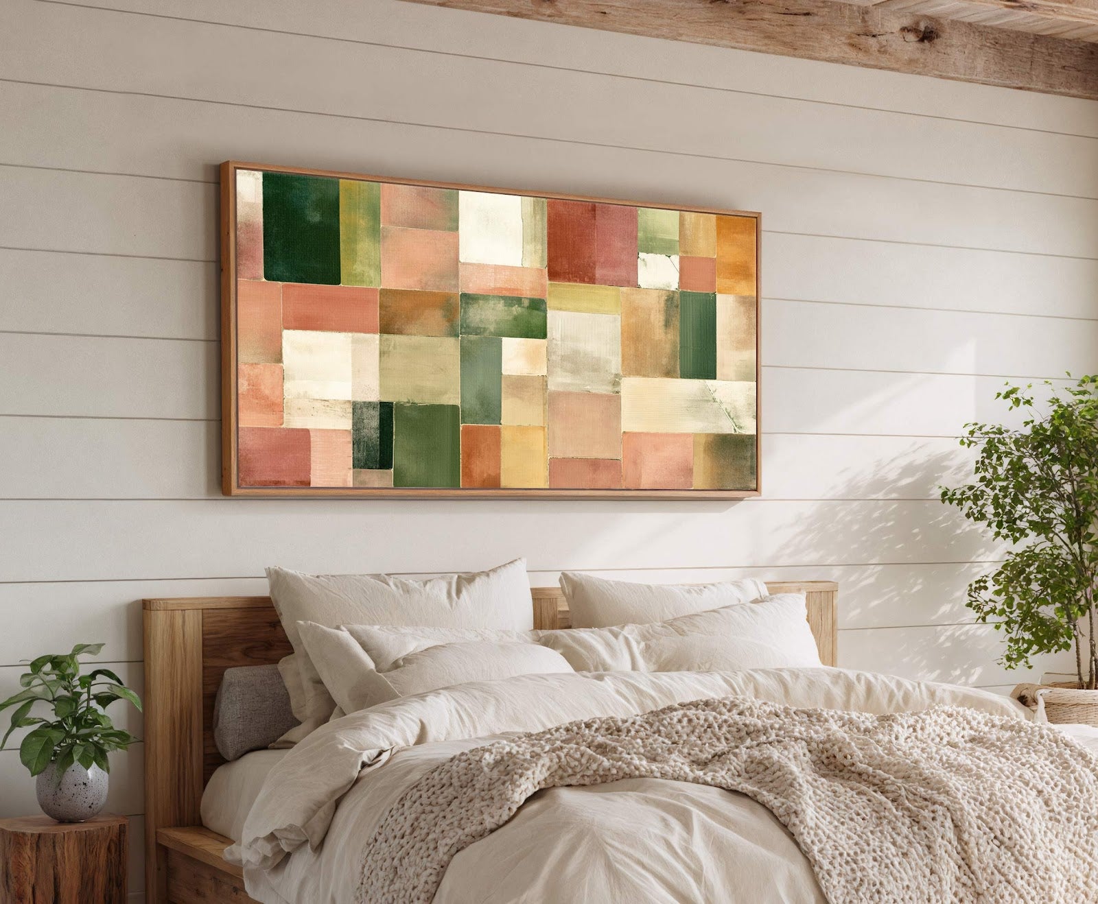 Canvas wall art in interior setting.