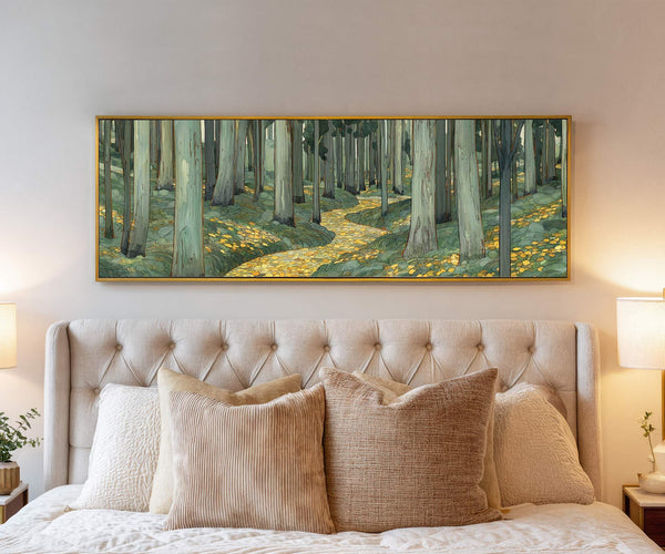 Canvas wall art in interior setting.