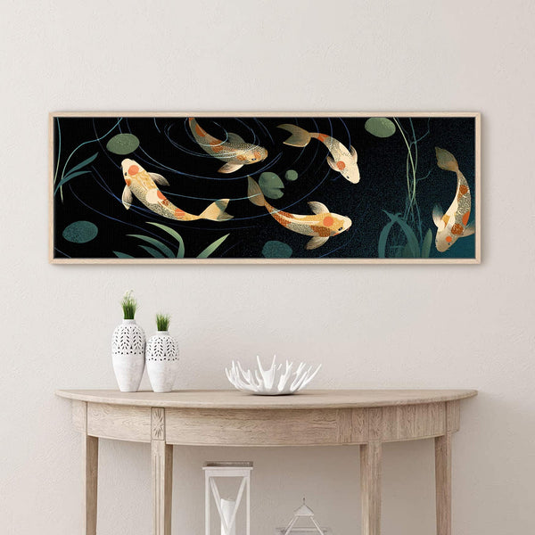 Canvas wall art in interior setting.