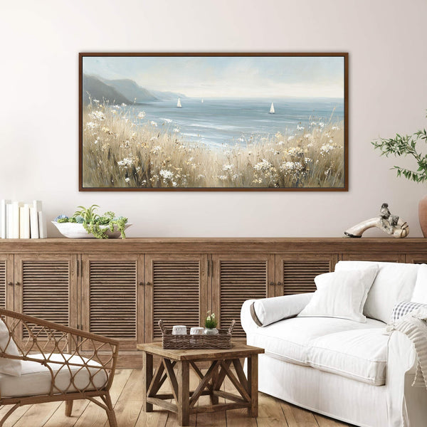Canvas wall art in interior setting.