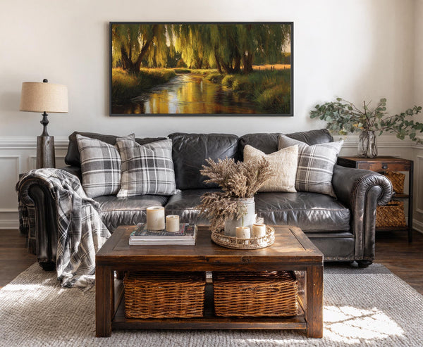 Canvas wall art in interior setting.