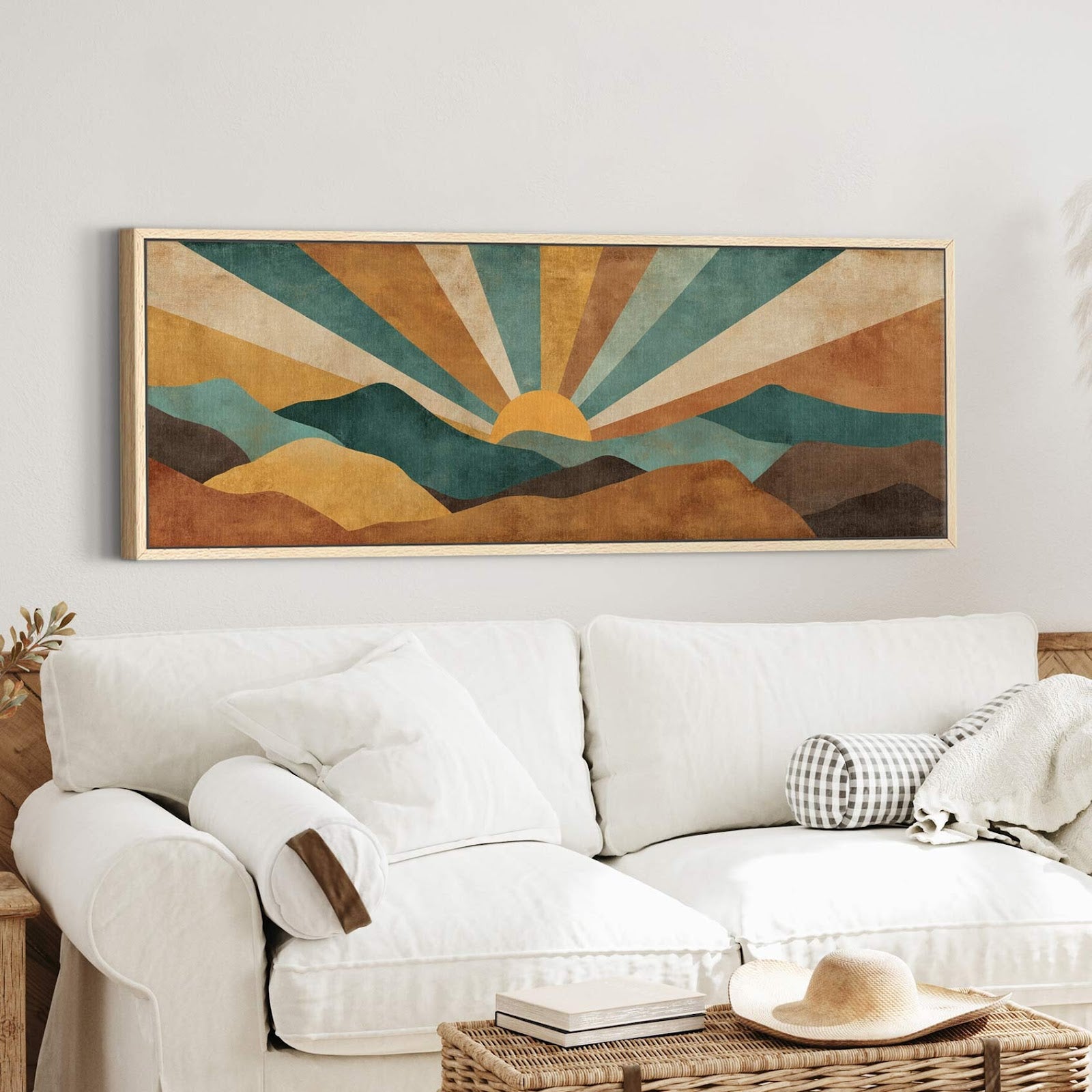 Canvas wall art in interior setting.