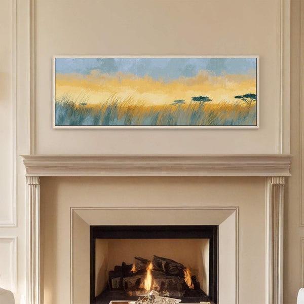 Canvas wall art in interior setting.