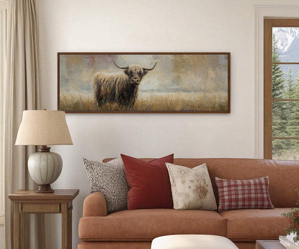 Canvas wall art in interior setting.
