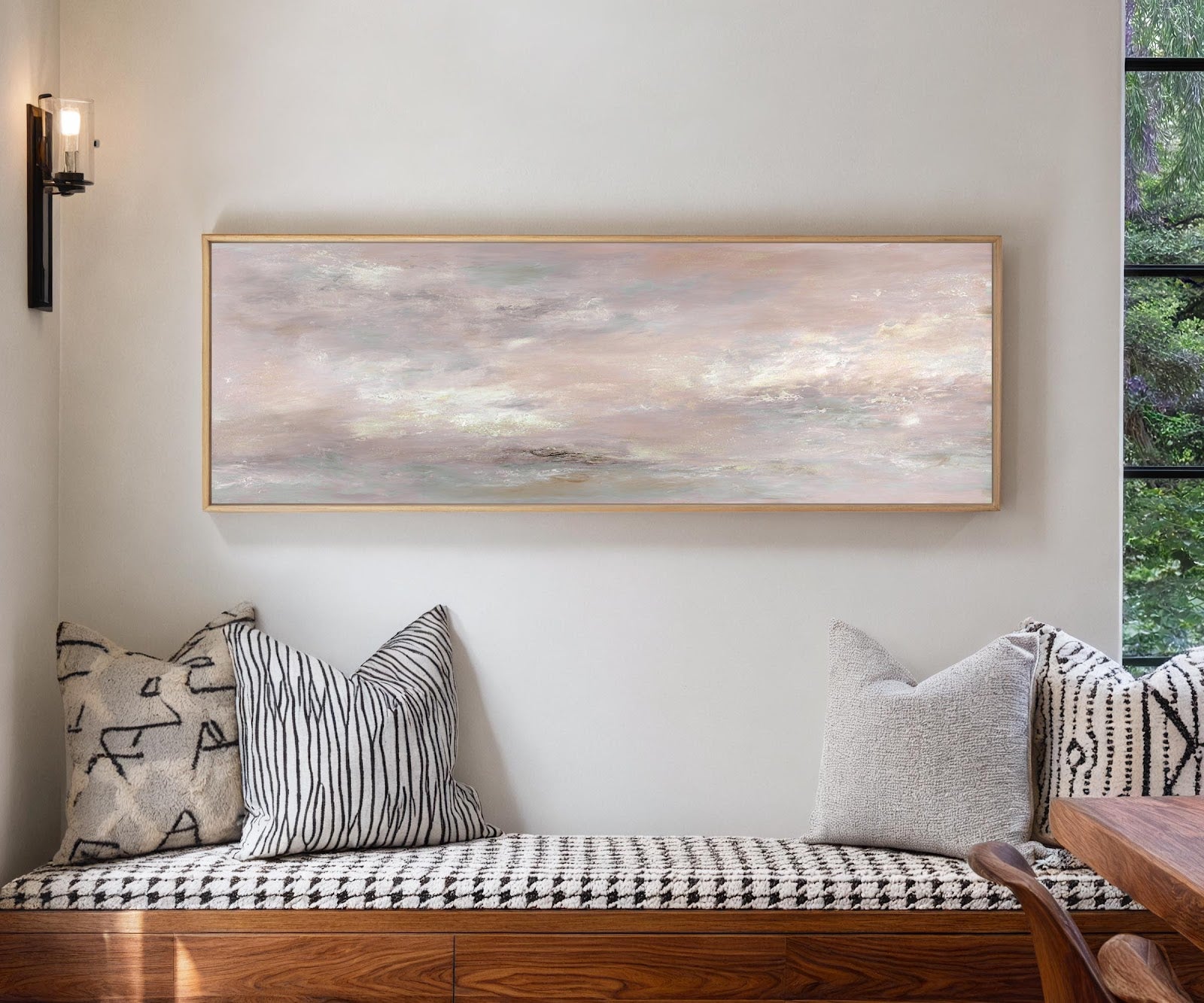 Canvas wall art in interior setting.