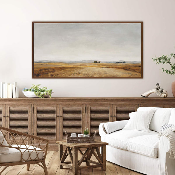 Canvas wall art in interior setting.