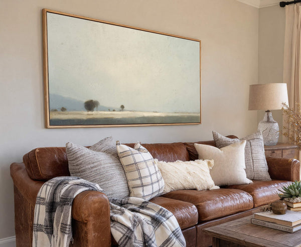 Canvas wall art in interior setting.