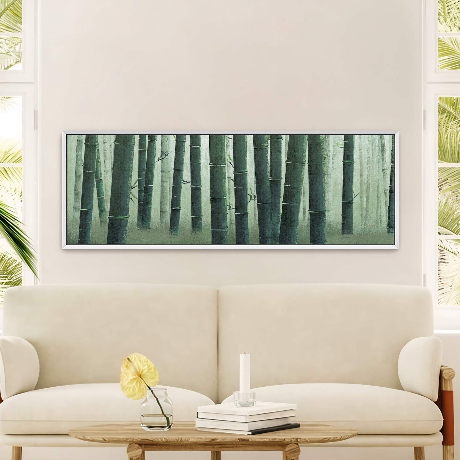 Canvas wall art in interior setting.