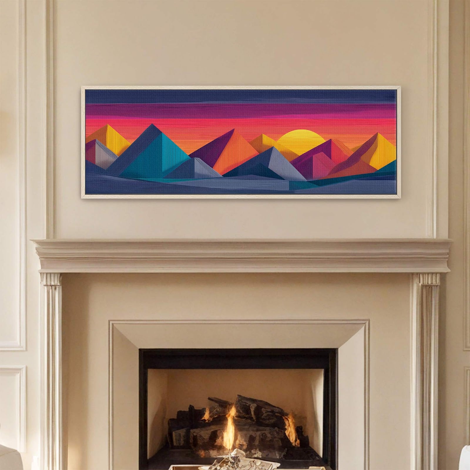 Canvas wall art in interior setting.