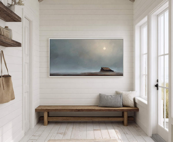 Canvas wall art in interior setting.