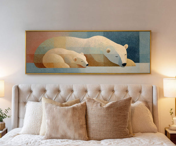 Canvas wall art in interior setting.