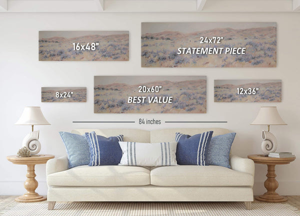 Canvas wall art in interior setting.