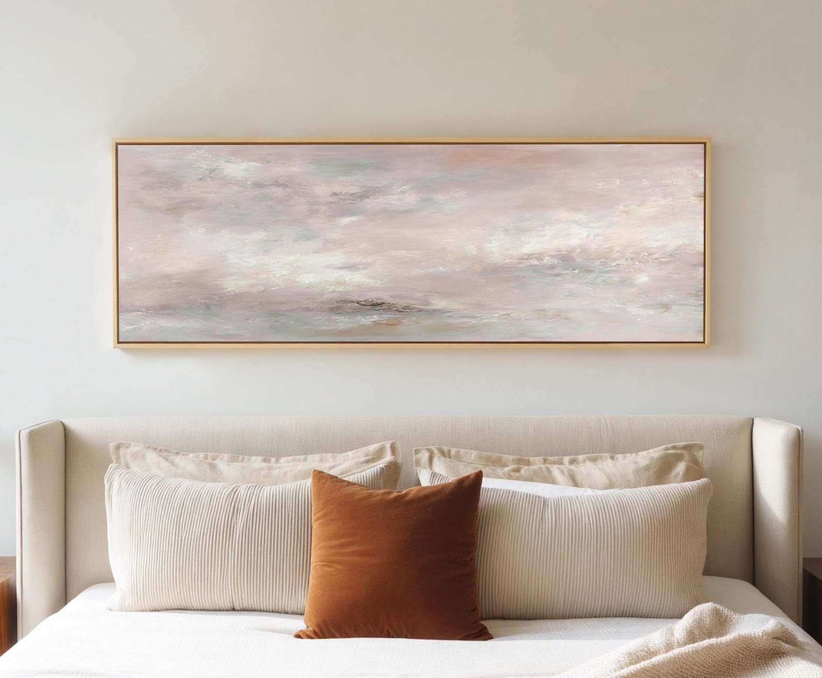 Canvas wall art in interior setting.