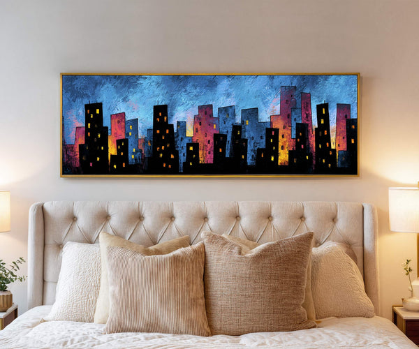 Canvas wall art in interior setting.