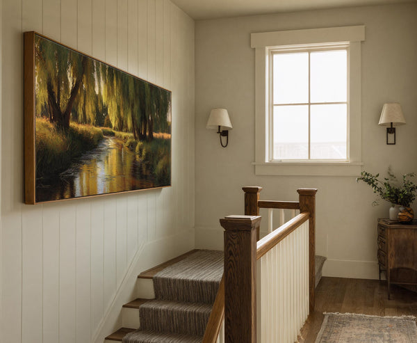 Canvas wall art in interior setting.