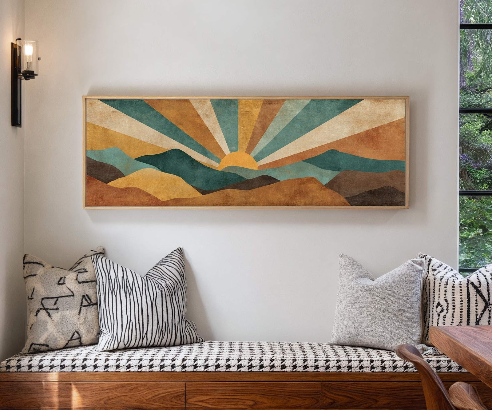 Canvas wall art in interior setting.