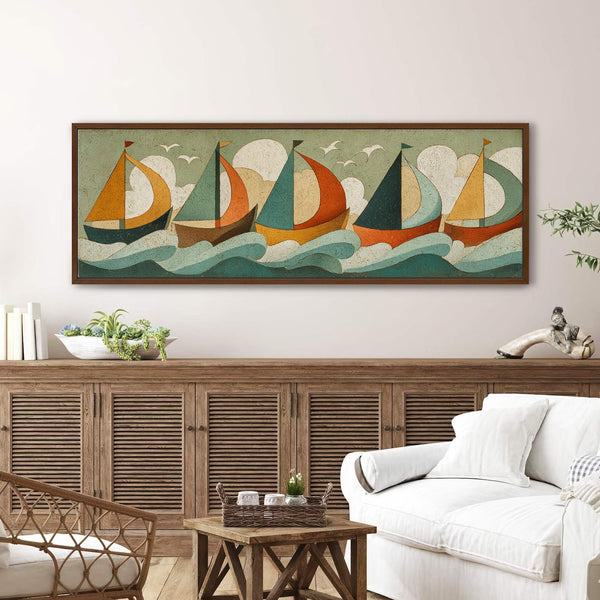 Canvas wall art in interior setting.
