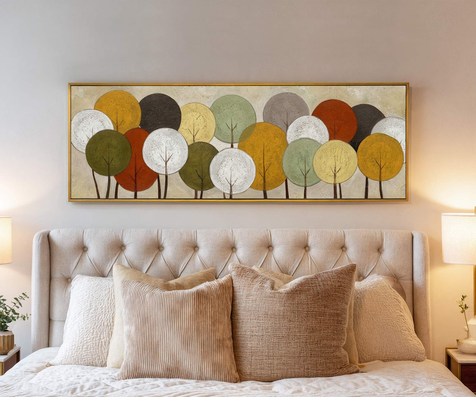 Canvas wall art in interior setting.