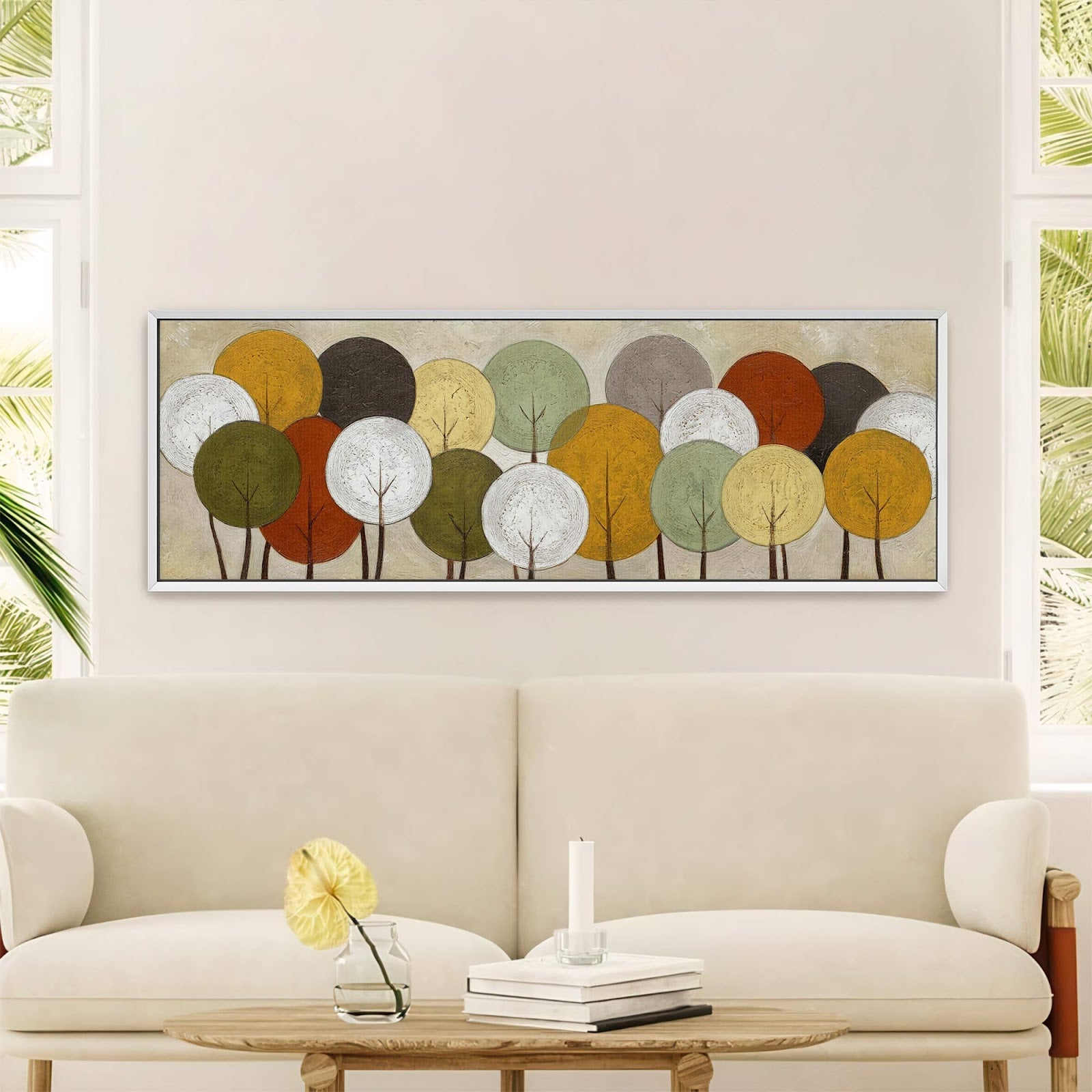Canvas wall art in interior setting.